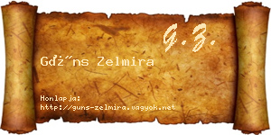 Güns Zelmira névjegykártya